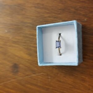 Gold plated silver ,created Tanzanite ring size 6